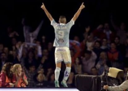 Iago Aspas frente al Barcelona.