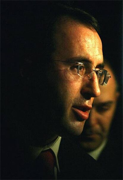 Ramush Haradinaj, ayer en Pristina, tras anunciar su dimisión.