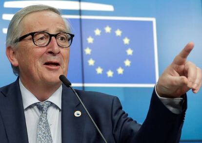 El actual presidente de la Comisión Europea, Jean-Claude Junckerd, en una conferencia de prensa en Bruselas (Bélgica).