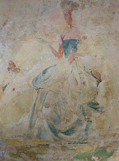 <i>La princesa</i> (izquierda) fresco pintado entre 1941 y 1942 por Bruno Schulz