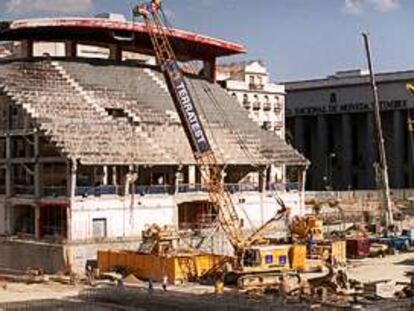 Las gradas derruidas del Palacio de Deportes de Madrid