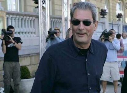 Paul Auster, a su llegada ayer a San Sebastián.