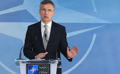 Jens Stoltenberg, en la conferencia de prensa posterior a la reunión del Consejo OTAN-Rusia.