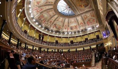 Pleno de investidura de Pedro Sánchez al Congreso , este lunes.