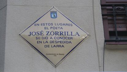 Placa dedicada a José Zorilla.