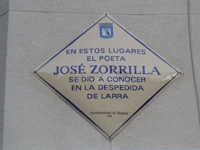 Placa dedicada a José Zorilla.