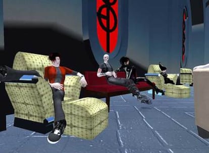 Pantalla de <i>Second Life,</i> el juego accesible a travs de Internet.