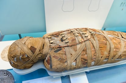 Una momia expuesta en el British Museum.