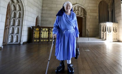 La hermana Rita Callanan, en 2015 en el convento de las hermanas de María Inmaculada.