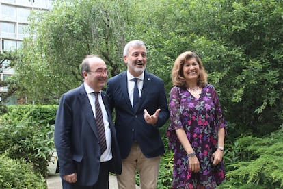 Miquel Iceta, Jaume Collboni y Gabriela Ramos
