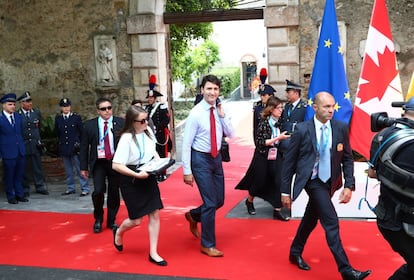 El primer ministro canadiense Justin Trudeau, a su llegada a la cumbre del G7 en Taormina, Sicilia.