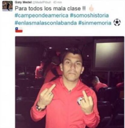 El tuit que borró Gary Medel