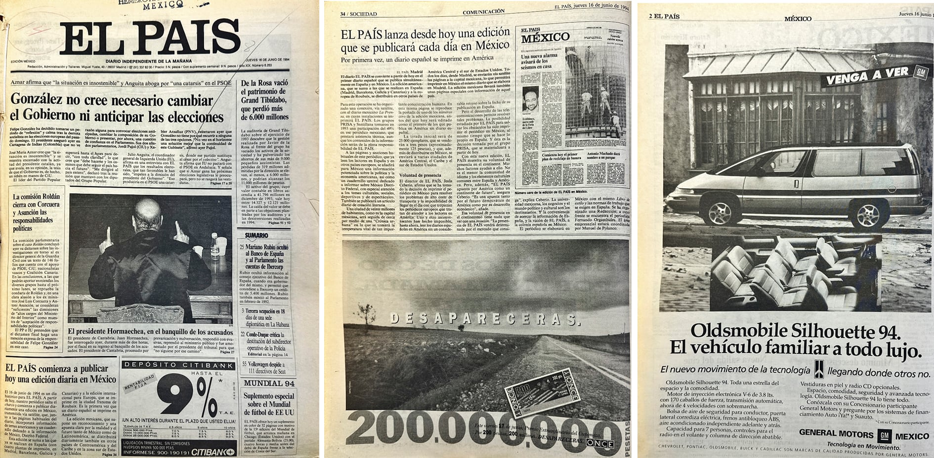 32 años de echar raíces en México: la primera edición de EL PAÍS
