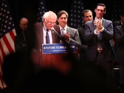 Bernie Sanders, ayer en Nueva York.