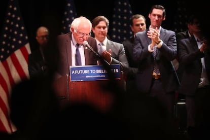 Bernie Sanders, ayer en Nueva York.