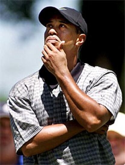 Tiger Woods, cariacontecido en un momento de la segunda jornada del Abierto de Estados Unidos.