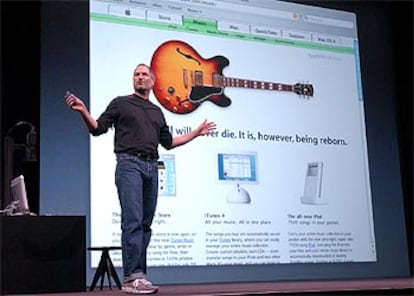 El director de Apple Computer, Steve Jobs, en la presentación de la tienda la semana pasada.