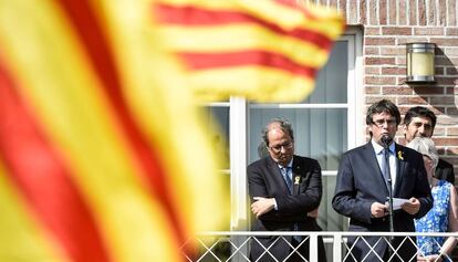 Quim Torra i Carles Puigdemont a la casa de l'expresident a Brussel·les.