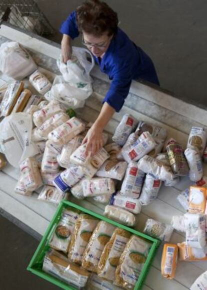 Recogida de alimentos en un colegio de Colmenar Viejo (Madrid)