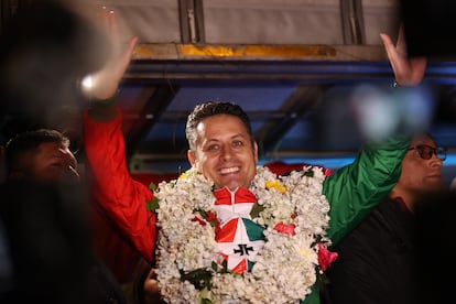 Edman Lara, durante un acto en El Alto, Bolivia