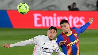 Fede Valverde y Lenglet, en una imagen del último Clásico de La Liga.