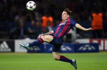 Lionel Messi del FC Barcelona en la final de la Champions League frente a la Juventus