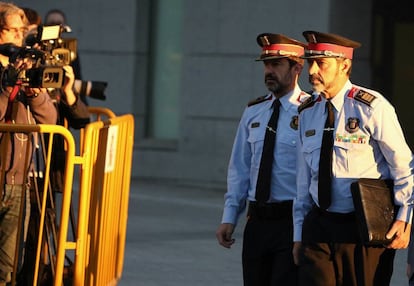 El mayor de los Mossos d'Esquadra, Josep Lluís Trapero a su llegada para declarar en la Audiencia Nacional.