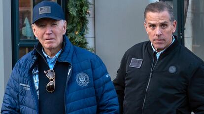 Joe Biden and his son Hunter Biden on Friday in Nantucket, Massachusetts.