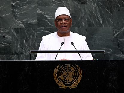 Ibrahim Boubacar Keïta habla en la Asamblea General de Naciones Unidas el 26 de septiembre de 2019.