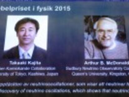 El japonés Takaaki Kajita y el canadiense Arthur McDonald reciben el Premio Nobel de Física por el descubrimiento de la oscilación de los neutrinos