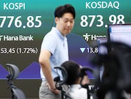 Pantallas del Kospi en la Bolsa de Seúl.