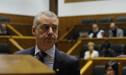 El lehendakari Iñigo Urkullo, este febrero, en el Parlamento vasco.