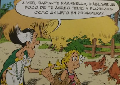 Una viñeta de 'El lirio blanco', con el villano Viciovirtus