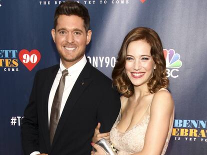 Michael Bublé y Luisana Lopilato en un concierto en Nueva York en septiembre de 2016.