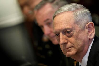 El secretario de Defensa, Jim Mattis, este jueves en la sede del Pent&aacute;gono.