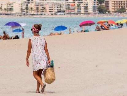 Una turista en Palma de Mallorca.