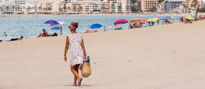 Una turista en Palma de Mallorca.