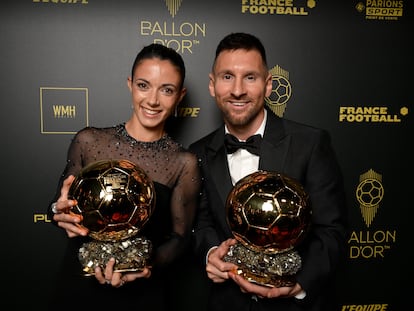 Aitana Bonmatí y Lionel Messi, ganadores del Balón de Oro 2023.