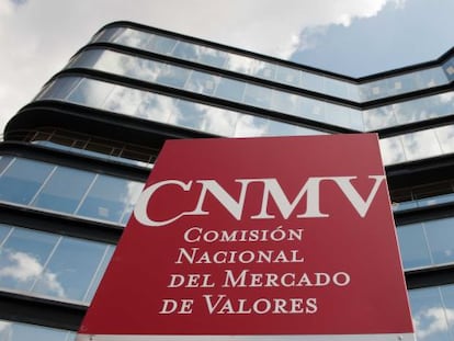 Exterior de la sede de la CNMV, en Madrid.