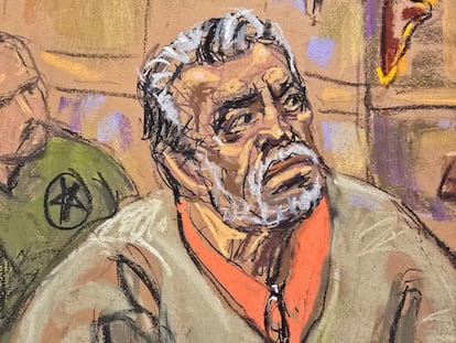 El Mayo Zambada, en una ilustración del tribunal federal de Brooklyn, el 18 de octubre de 2024.