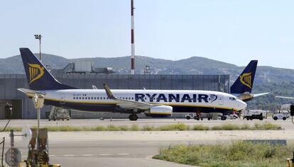 Una avión de Ryanair en el aeropuerto de Marseille-Provence