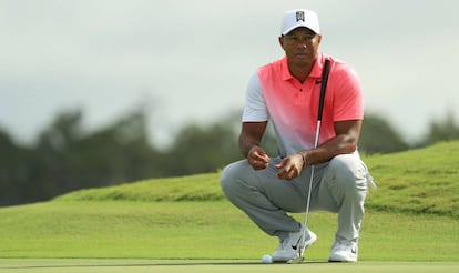 Tiger Woods, durante uno de los entrenamientos para el Hero World Challenge.