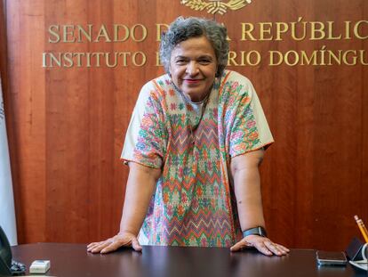 Beatriz Pardes, senadora del PRI, en el Senado de la República en Ciudad de México, el 15 de mayo de 2024.