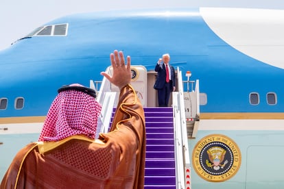 El presidente estadounidense, Donald Trump, sale de Arabia Saudí desde el Aeropuerto Rey Khalid de Riad, el pasado 14 de mayo. 