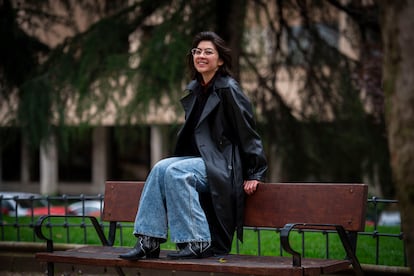 Javiera Zúñiga, en un parque de Madrid. 