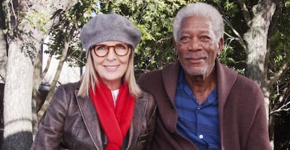 Morgan Freeman junto a su nueva compañera de reparto, Diane Keaton, en la película '5 Flights Up (Ruth & Alex)'.