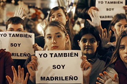 Manifestantes valencianos el 11-M.