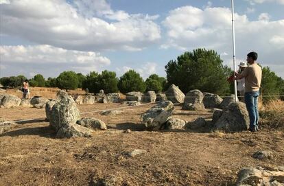 Disposición de las piedras que forman el crómlech de Totanés, en Toledo.