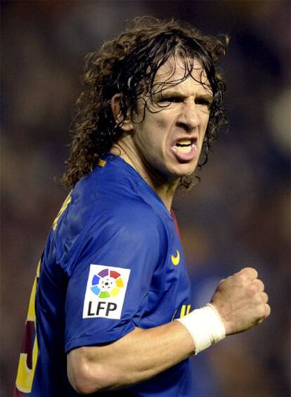 Puyol, en el partido del sábado contra el Valencia.