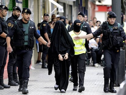 La joven de origen marroqu&iacute; detenida hoy en Gand&iacute;a (Valencia).